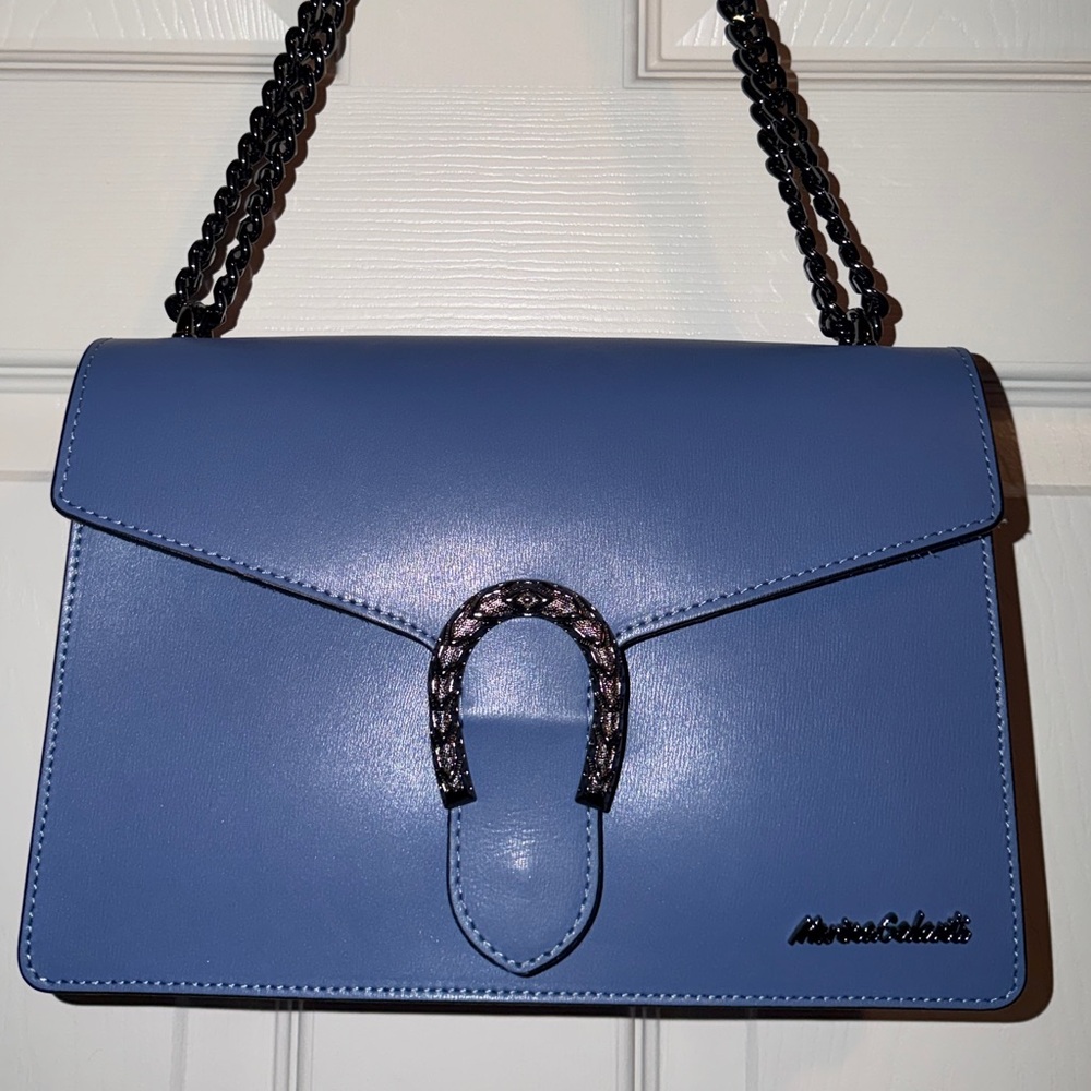 Marina Galanti Blue Shoulder Bag with Black Chain